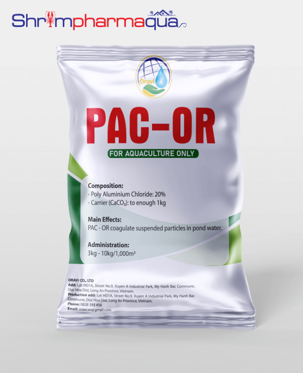 PAC-OR - Giúp lắng tụ, giảm lợn cợn nước ao.